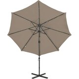  Vrtni senčnik z LED lučkami taupe 300 cm | Shoptok.si