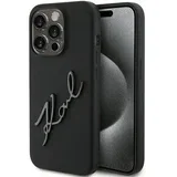 Originalna Hardcase maskica za iPhone 15 Pro Max (Silikonski Karl Script Logo / crna)