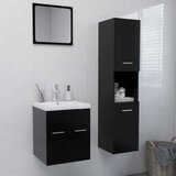  Set kupaonskog namještaja od iverice crni | shoptok.hr