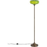 QAZQA Retro stoječa svetilka temni bron z zelenim steklenim senčnikom 150 cm - Glaze Cene