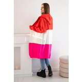 Kesi Striped hooded sweater red+ecru+pink | Shoptok.si