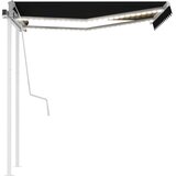 vidaXL Ročno zložljiva tenda z LED lučmi 3,5x2,5 m antracitna | Shoptok.si