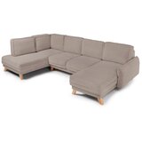 Bonami Selection Smeđe-siva sklopiva/s prostorom za odlaganje kutna garnitura od samta (s lijevim kutom/u obliku slova "U") Tori – | shoptok.hr