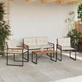  Set vanjskog namještaja s jastukom 4 pcs Krema | shoptok.hr
