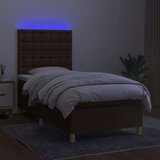  Box spring postelja z vzmetnico LED temno rjava 80x200 cm blago, (20930420) | Shoptok.si