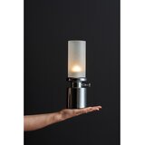 Leitmotiv LED stolna lampa s mogućnosti zatamnjivanja u srebrnoj boji s metalnim sjenilom/sa staklenim sjenilom (visina 29,5 cm) Camp – | shoptok.hr