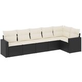 Maison Chic Seti vrtnega pohištva - Vrtna garnitura - Vrtni pohištvo set 6-delna z blazinami črna poli ratan, (21804650) | Shoptok.si