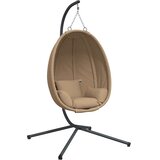 vidaXL Viseči stol jajček s stojalom taupe ratan in jeklo - - taupe - 24.2 - N/A - 2025--TOPSELLER | Shoptok.si