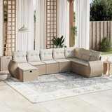Maison Chic Seti vrtnega pohištva - Vrtna garnitura - Vrtni pohištvo set 8-delna z blazinami bež poli ratan, (21801051) | Shoptok.si