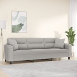 vidaXL Trosed z vzglavniki in blazinami svetlo siv 210 cm mikrovlakna | Shoptok.si