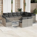 vidaXL 12-dijelni set vrtnih sofa poliratan s jastucima svijetlosivi | shoptok.hr