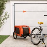 vidaXL Kolesarska prikolica za psa oranžna in črna oxford blago železo Cene