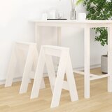 The Living Store Stolček 2 kosa bele barve 40x40x60 cm trdna borovina - Stolček, (21481947) | Shoptok.si