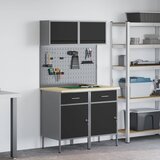  Set radnih ormarića s ladicama s policom s pohranom 8 pcs Siva u