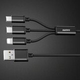 Remax data kabl Gition 3u1 za iPhone Lightning/Micro USB/Type C RC-131 crni 1m | Eponuda.com