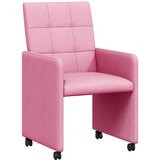 vidaXL jedilni stoli s kolesi 2 pcs roza 58 x 65 x 94 cm blago | Shoptok.si