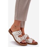 Zazoo Leather Flat Sandals With Buckles 3020 Worn Gold | ePonuda.com