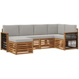 vidaXL Kotna sedežna garnitura z blazino 5 pcs Naravna in svetlo siva, (5000283421) | Shoptok.si