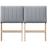 vidaXL tapecirano vzglavje svetlo siva 120 cm masivno borovo les | Shoptok.si
