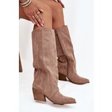 Boto Women's cowboy boots with zipper beige Isalina Cijene