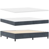  s opruga kutije Tamno siva 200 x 200 cm Baršun | shoptok.hr