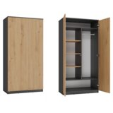 Shumee Garderobna omara Malwa SD-90 ANTRACIT ARTISAN, (21560134) Cene