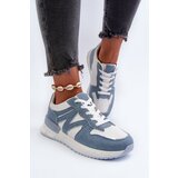 FB2 Women's Denim Sneakers Made of Eco Leather Blue Kaimans Cene