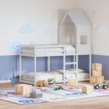  The Living Store Streha za otroško posteljo bela 55x84x132 cm trdna borovina - Streha Za Otroško Posteljo, (21484766) | Shoptok.si