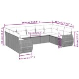 vidaXL 9-dijelni set vrtnih sofa s jastucima bež od poliratana | shoptok.hr