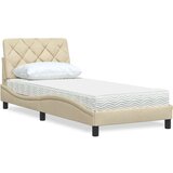  Postelja z vzmetnico krem 90x190 cm blago, (22053959) Cene