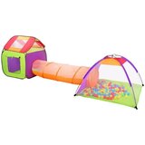 Šotor za otroke 2x hiška + tunel + 200 žogic | Shoptok.si