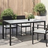  Vrtni stol 150x90x75 cm od kaljenog stakla i poliratana crni | shoptok.hr
