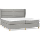 Maison Chic Box spring postelja - Vzmetna postelja z vzmetnico svetlo siva 200x200 cm blago SL19720, (21893361) | Shoptok.si
