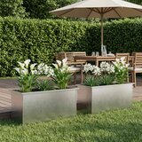  Vrtna posuda za sadnju s LED svjetlom 2 kom. Srebrna - Nehrđajući čelik 50 x 100 x 48 cm 2 | shoptok.hr