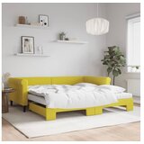 vidaXL Izvlečna dnevna postelja z vzmetnicami rumena 100x200 | Shoptok.si