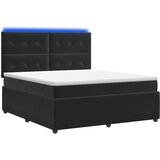  LED okvir za krevet s madracem Crna 140 x 190 cm Baršun | shoptok.hr