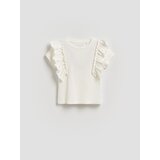 Reserved Bluza s volanima - krem | shoptok.hr