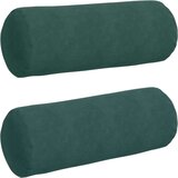 vidaXL Blazine 2 pcs Temno zelena Ø 25 x 70 cm Žametna tkanina | Shoptok.si