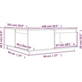  Stolić za kavu sivi 100 x 101 x 40,5 cm od masivne borovine | shoptok.hr