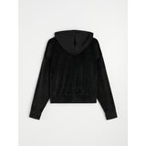 Sinsay Baršunasta hoodie majica s bižuternom aplikacijom | shoptok.hr