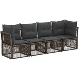 vidaXL Vrtna sedežna garnitura 4 pcs Siva poli ratan, (5000269793) | Shoptok.si