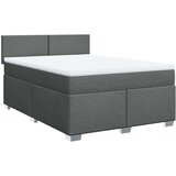 vidaXL Krevet s oprugama i madracem tamnosivi 140x190 cm od tkanine | shoptok.hr