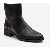 Kesi Women's leather boots with zipper black Semotti Cene
