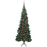 vidaXL Kotično umetno božično drevo Zelena 180 cm PVC in kovina | Shoptok.si