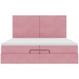  Okvir kreveta s madracima ružičasti 200x200cm baršunasti | shoptok.hr
