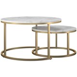 CosmoLiving by Cosmopolitan Bele/v zlati barvi okrogle mizice v kompletu 2 ks v marmornem dekorju ø 79 cm Amelia – | Shoptok.si