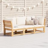 Maison Chic Seti vrtnega pohištva - Vrtna garnitura - Vrtni pohištvo set 3-delna z blazinami trden akacijev les, (21809149) | Shoptok.si