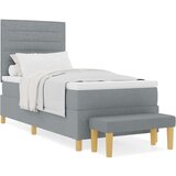 Box Spring Krevet s madracem i klupicom Svjetlosiva 90x200 cm Tkanina | shoptok.hr