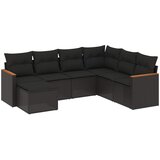  7-dijelni set vrtnih sofa od poliratana s jastucima crni | shoptok.hr