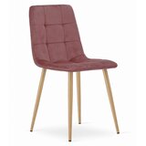 KARA stolica - ružičasti baršun / noge u boji drveta x 1 | shoptok.hr